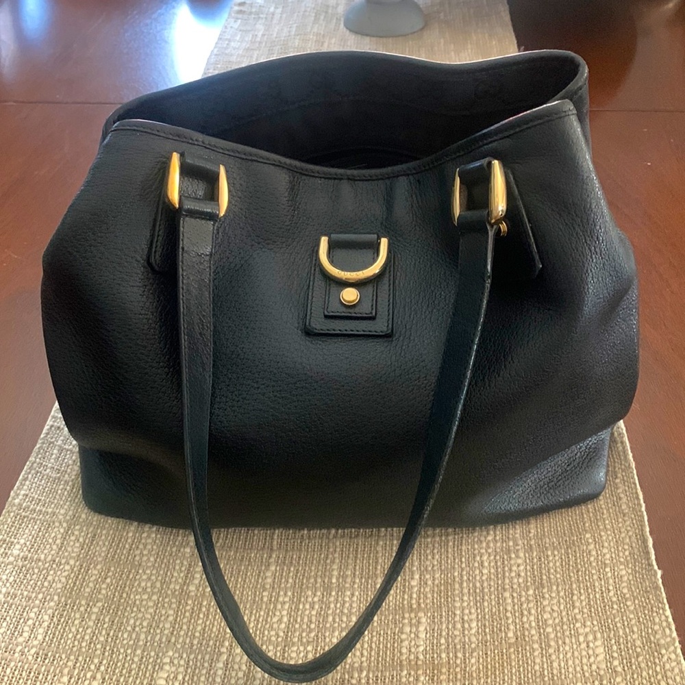Authentic GUCCI Abbey Shoulder Tote Bag Leather 154373